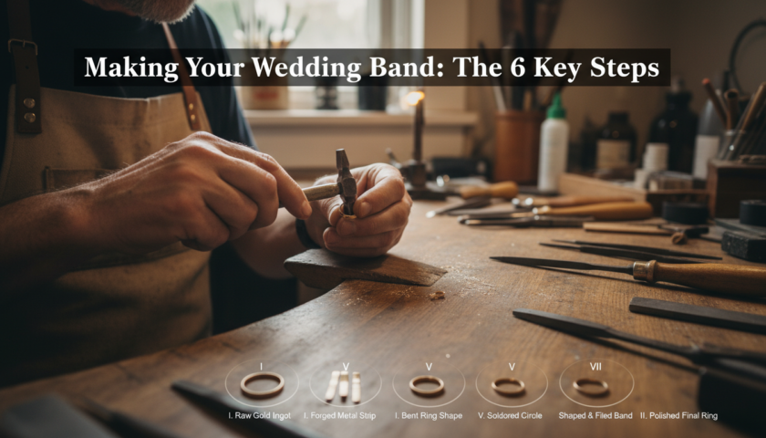 découvrez les 6 étapes clés pour faire fabriquer votre alliance sur mesure, de la conception à la réception, et créez un bijou unique qui symbolise votre amour.