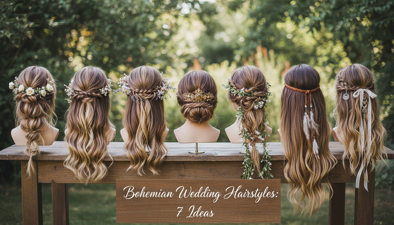découvrez 7 idées de coiffures de mariage bohème pour un look naturel et romantique, parfait pour votre grand jour.