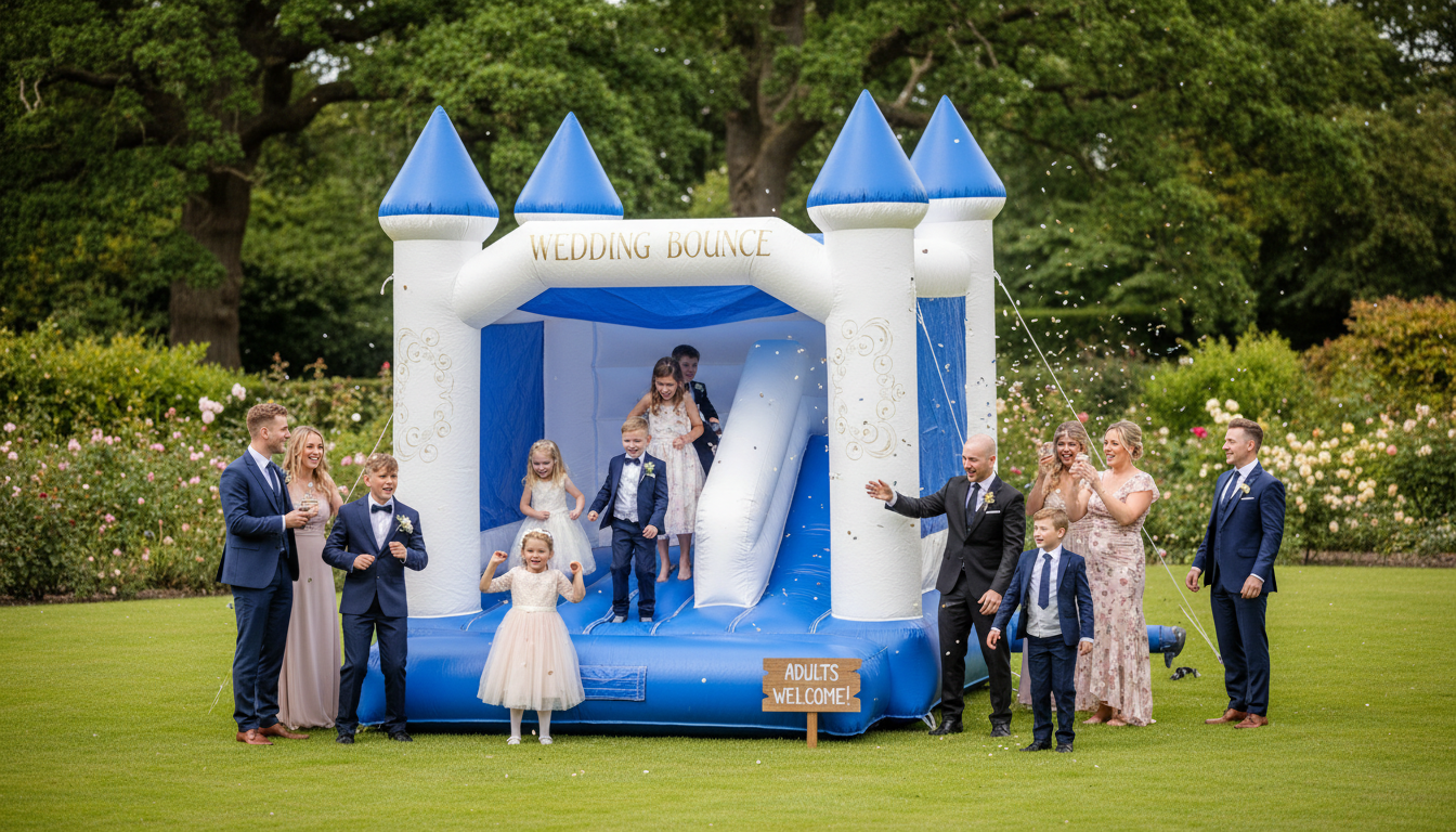 louez un château gonflable pour animer votre mariage avec une touche de fun et de convivialité, idéale pour divertir petits et grands tout au long de la journée.