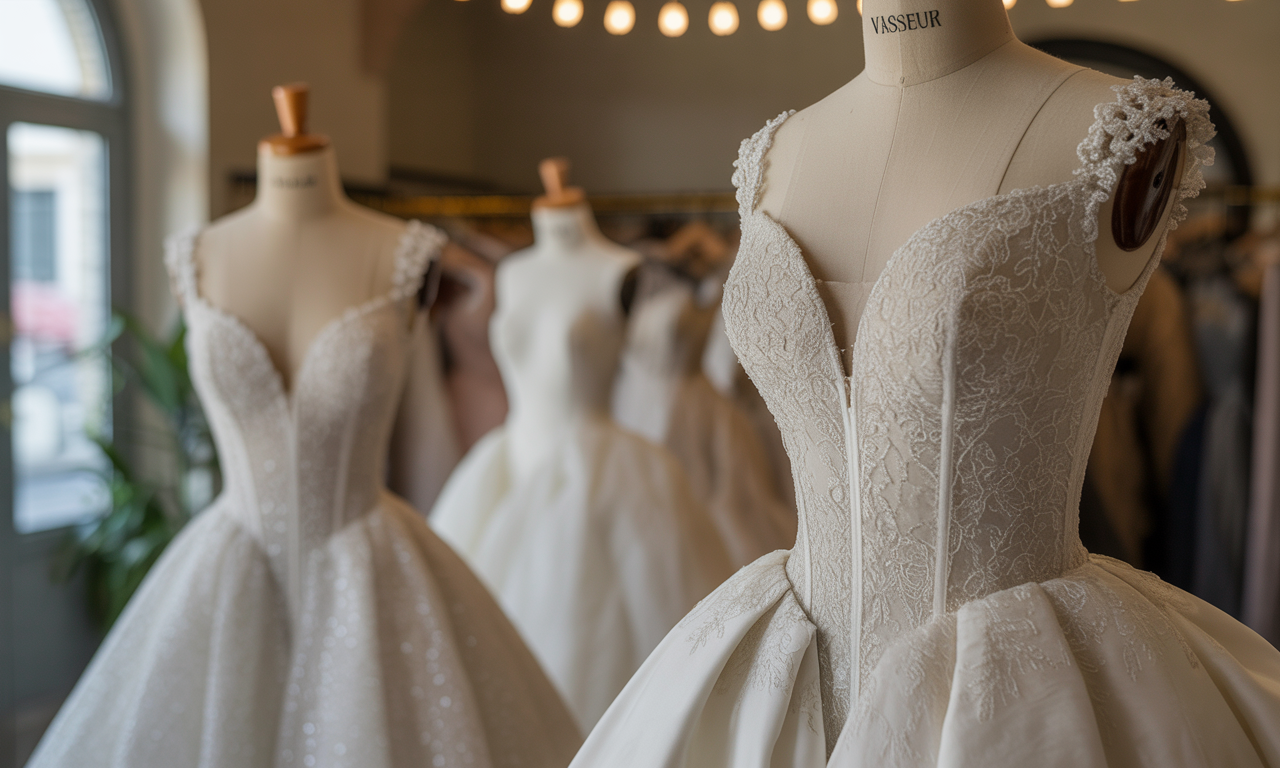 découvrez l'élégance de la robe de mariée sur-mesure avec christelle vasseur, au cœur de bordeaux. un savoir-faire unique pour sublimer votre jour j.