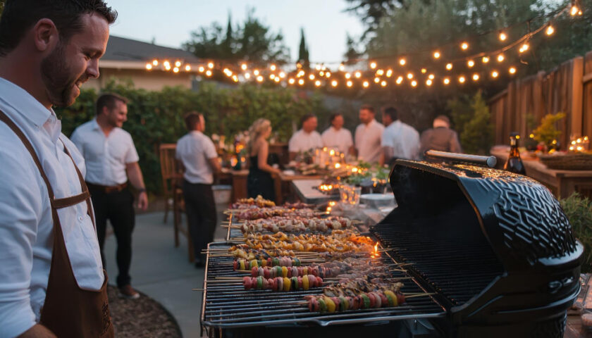 Barbecue lors d'un mariage
